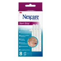 Nexcare Steri-Strip Pack de 8 Suturas Cutaneas Surtidas - Adhesivas - Transpirable - Color Blanco