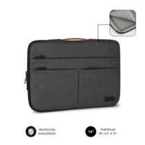 Subblim Funda Air Padding 360 Portátil de 13.3" a 14" - Protección 360º con Air Padding - Múltiples bolsillos - Resistente y duradera - Color Gris Oscuro