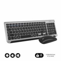 Subblim Combo Dual Prestige - Teclado y Raton Inalambricos - Bluetooth y 2.4G - Funcionamiento Silencioso - Color Gris Negro