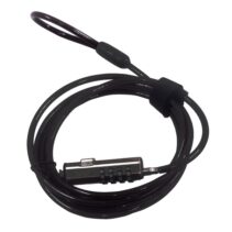 Ewent Cable de Seguridad para Portatiles con Ranura Nano - Candado de Combinacion Numerica - Cable de Acero - Cobertura de Vinilo - 1.8m de Longitud - Diametro de 4.5mm - Color Negro