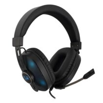 Ewent Auriculares Gaming - Microfono Integrado - Iluminacion RGB - Control de Volumen y Microfono - Diadema Ajustable - Cable de Nylon de 1.5m - Color Negro