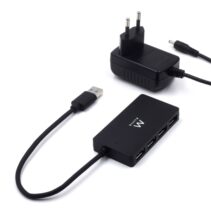 Ewent Hub USB 4 en 1 - Alimentacion Externa - USB 3.2 Gen1 - Cable de 52.5cm - Color Negro