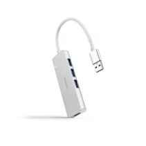 Nanocable Hub USB 3.0 4xUSB3.0. USB-A/M-USB 3.0/H - Aluminio - 18cm - Color Gris