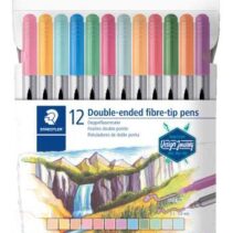 Staedtler 3200 Pack de 12 Rotuladores de Doble Punta - Resistente a la Presion - Colores Pastel Surtidos
