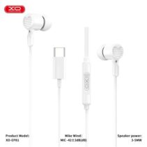XO EP81 Auriculares Intrauditivos con Microfono - Conexion USB-C - Cable de 1.20m - Color Blanco