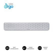 Subblim Ergo Airpadding Reposamuñecas para Teclado - Espuma Viscoelastica 65D - Tejido AirMesh Transpirable - Base Antideslizante - Color Plata