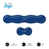 Subblim Pack Ergo Crystal Flex Reposamuñecas para Teclado y Raton - Gel Refrigerante Autoajustable - Diseño Ondulado Ergonomico - Base Antideslizante - Color Azul