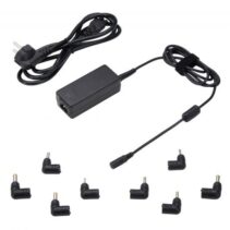 Ewent Cargador Universal para Portatil de 45W - 8 Clavijas Intercambiables - Automatico - Gestion Inteligente de Corriente - Color Negro
