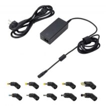 Ewent Cargador Universal para Portatil de 65W - 10 Clavijas Intercambiables - Automatico - Gestion Inteligente de Corriente - Color Negro