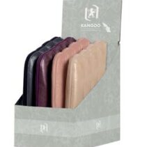 Oxford Kangoo Expositor con 16 Estuches Kangoo Piel - Fabricados en Piel 100% - Goma Kangoo para Acoplar al Cuaderno - 4 Colores Surtidos