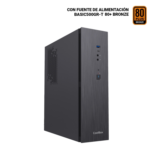 Coolbox T370 Slim Caja Torre MicroATX - Tamaño Disco Soportado 2.5" - USB-A 3.2 Gen1