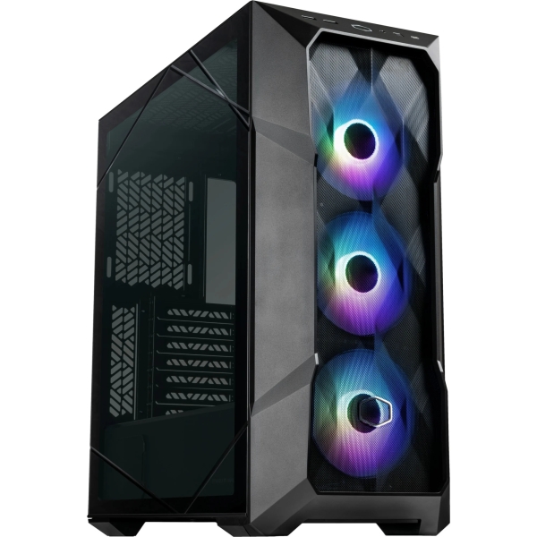 Cooler Master TD500 Mesh V2 Caja Gaming - Frontal MESH - 3 Ventiladores CF120 ARGB - Lateral Vidrio Templado - Soporta Refrigeracion Liquida - Color Negro