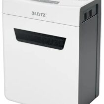 Leitz IQ Protect Premium 8X Destructora de Papel Manual Corte en Particulas P-4 - Destruye hasta 8 Hojas - Ultrasilenciosa - Papelera de 14L - Color Blanco/Gris