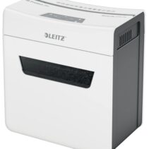 Leitz IQ Protect Premium 3M Destructora de Papel Manual Micro Corte P-5 - Destruye hasta 3 Hojas - Ultrasilenciosa - Papelera de 10L - Color Blanco/Gris
