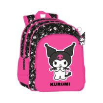 Safta Kuromi Mochila Infantil - Adaptable a Carro - Asa de Mano - Bolsillos Laterales - 33x42x14cm - Color Fucsia/Negro