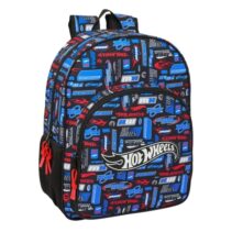 Safta Hot Wheels Mochila Infantil - Adaptable a Carro - Asa de Mano - Bolsillos Laterales - 33x42x14cm