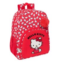 Safta Hello Kitty "Iconic" Mochila Infantil - Adaptable a Carro - Asa de Mano - Bolsillos Laterales - 33x42x14cm - Color Rojo