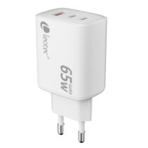 Leotec Cargador Universal 65W GAN - Ultra Slim - 2USB-C PD + 1USB-A - Color Blanco
