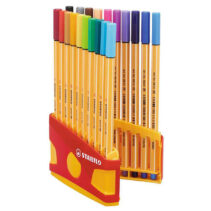 Stabilo Point 88 Pack de 20 Rotuladores de Punta Fina de Fibra - Trazo de 0.4mm. - Tinta con Base de Agua - Apto para Reglas y Plantillas - Colores Surtidos