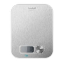 Cecotec Cook Control 10200 EcoPower Inox Bascula de Cocina - Funciona sin Pilas - Precision de 1gr - Peso Max. 8kg - Pantalla LCD - Funcion Tara - Funcion Solidos y Liquidos