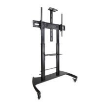 Tooq Ares Soporte de Suelo con Ruedas con Regulacion de Altura para Pantallas 60"-100" - Color Negro