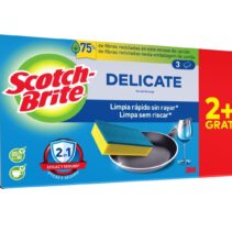 Scotch-Brite Delicate Pack de 3 Estropajos de Cocina - Promocion 2 + 1 Gratis - No Raya - Color Amarillo
