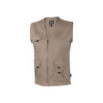 Upower Chica Chaleco Multibolsillos Algodon Elastico - Talla 3XL - Cierre Cremallera Frontal