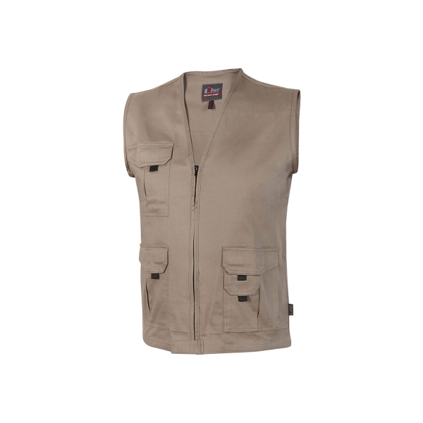 Upower Chica Chaleco Multibolsillos de Algodon Elastico - Talla M - Cierre Cremallera Frontal