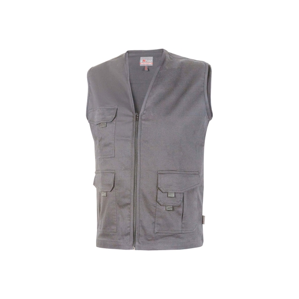 Upower Chica Chaleco Multibolsillos de Algodon Elastico - Talla 5XL - Cierre Cremallera Frontal