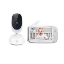 Motorola Nursery VM75 Vigilabebes con Camara - Sonidos de nanas - Comunicacion Bidireccional - Pantalla 5" - Sensor de Temperatura - Color Blanco