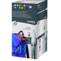 Lyra Mark All Pack de 12 Rotuladores Permanentes - Multisuperficie - Punta Redonda - 2mm - Colores Surtidos