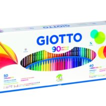 Giotto Caja Regalo Pack de 90 Piezas - 40 Rotuladores Giotto Turbo Color - 50 Lapices de Colores Giotto Stilnovo - Colores Surtidos