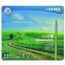 Lyra Graduate Pack de 24 Lapices de Colores - Hexagonal - Estuche de Metal - Color Negro