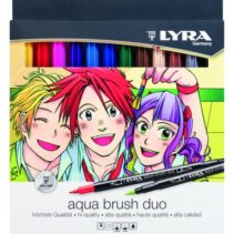Lyra Aqua Brush Duo Manga Pack de 12 Rotuladores de Pincel - Redondo - Doble Punta - Pincel y Punta Fina - Colores Surtidos