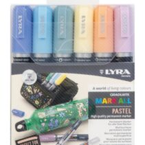 Lyra Mark All Pack de 6 Rotuladores Permanentes - Multisuperficie - Punta Redonda - 2mm - Colores Pastel