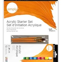 Daler Rowney Simply Pack de 16 Piezas - Pinturas Acrilicas - Set de Iniciacion - Colores Surtidos