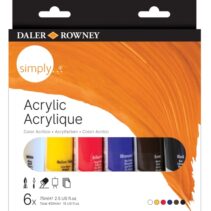 Daler Rowney Simply Pack de 6 Pinturas Acrilicas - Tubos de Plastico - 75ml - Colores Surtidos