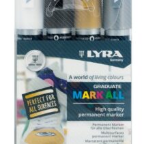 Lyra Mark All Pack de 4 Rotuladores Permanentes - Multisuperficie - Punta Redonda - 2mm - Colores Negro