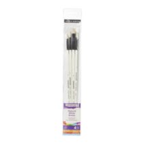 Daler Rowney Graduate Pack de 4 Pinceles para Oleo - Pelo de Cerda Natural - Mango Largo