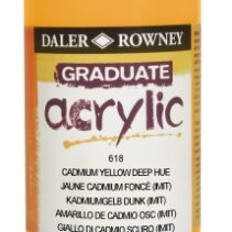 Daler Rowney Graduate Pintura Acrilica - Botella de Plastico - 500ml - Color Amarillo de Cadmio Profundo