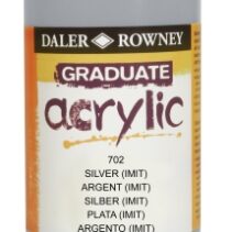 Daler Rowney Graduate Pintura Acrilica - Botella de Plastico - 500ml - Color Imitacion Plata