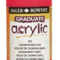 Daler Rowney Graduate Pintura Acrilica - Botella de Plastico - 500ml - Color Rojo de Cadmio