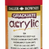 Daler Rowney Graduate Pintura Acrilica - Botella de Plastico - 500ml - Color Rojo de Cadmio Profundo