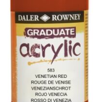Daler Rowney Graduate Pintura Acrilica - Botella de Plastico - 500ml - Color Rojo Veneciano