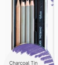Daler Rowney Simply Pack de 8 Lapices para Esbozo y Carboncillos - Bote Metalico - Color Negro
