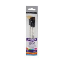 Daler Rowney Graduate Pack de 3 Pinceles Multitecnica - Pelo de Cerda y Pelo Sintetico - Mango Corto