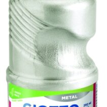 Giotto Extra Quality Metal Tempera - 250ml - Lispa para el Uso - Botella Bio Pet - Color Plata