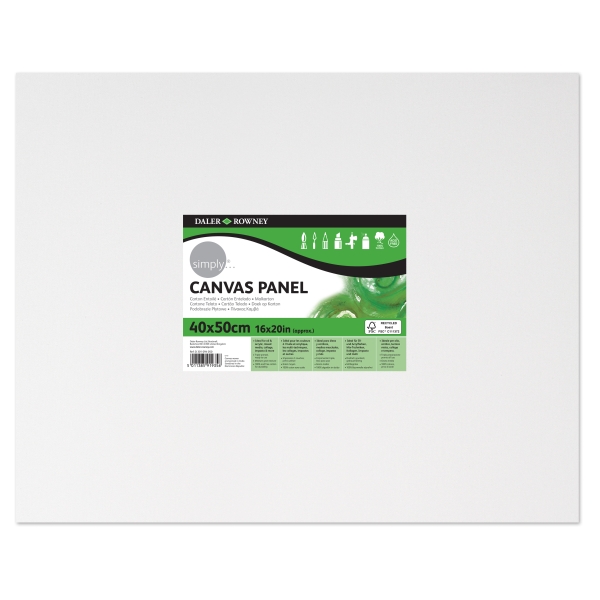 Daler Rowney Simply Carton Entelado - 250g - 40x50cm - Imprimacion Triple - Grano Medio - 100% Algodon sin Acido - 250g - Color Blanco