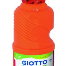Giotto Extra Quality Fluo Tempera - 250ml - Lispa para el Uso - Botella Bio Pet - Color Naranja Fluorescente
