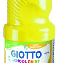 Giotto School Paint Tempera - 500ml - Lista para el Uso - Super Lavable - Botella Bio Pet - Color Amarillo Primario